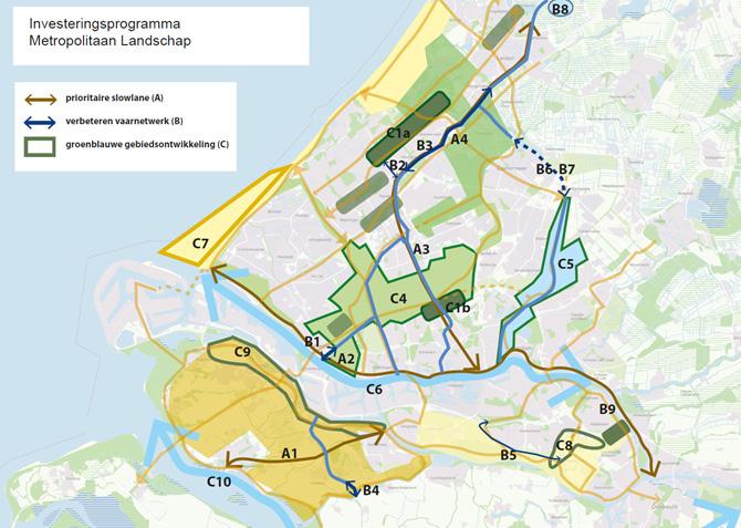 34 MIRT onderzoek bereikbaarheid Rotterdam Den Haag / Analyse & oplossingsrichtingen fase Thema s Landschap De kwaliteit van landschap en leefomgeving is een blinde vlek in veel strategieën voor het