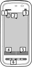 Interactieve schermelementen Als u de kloktoepassing wilt openen, selecteert u de klok (1).