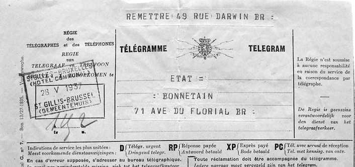 131 Op 28 mei 1937 ontving hij in dit verband een telegram met de volgende