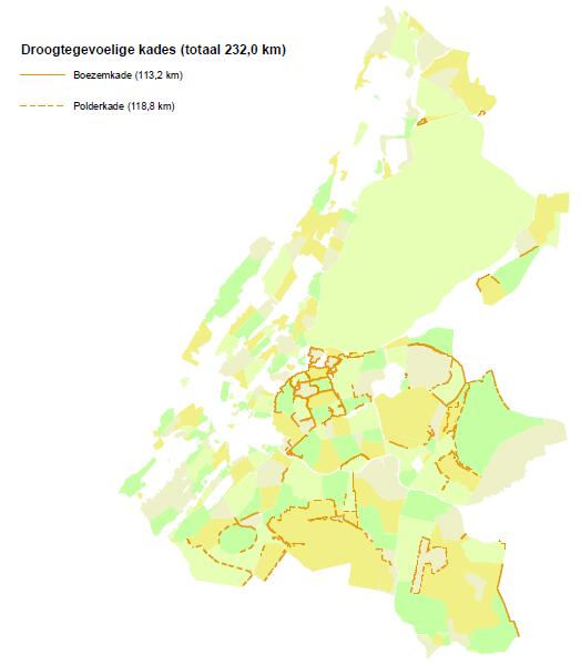 Overzicht droogtegevoelige waterkeringen