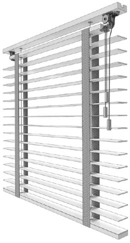 Afmetingen van de Retro jaloezie Montagesteun De maximale systeembreedte is 3600 mm De minimale