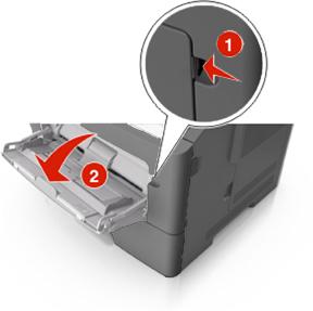 6. Plaats de lade. 7. Geef via de Embedded Web Server of uw computer de instellingen voor papierformaat en -soort van het papier in de lade op in het menu Papier.