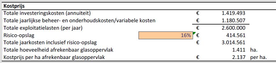 Pilot businesscase Kostprijs op basis van 100% verrekening aan tuinbouw Wat zijn andere