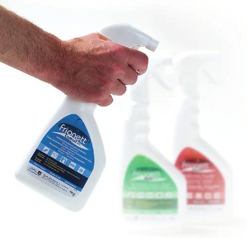 Bidon 5 litreer Geconcentreerd flacon 100 ml Frionett Contact is een desinfecterend en ontvettend geurloos schoonmaakmiddel. Dit alkalische product is bedoeld voor het reinigen van koelinstallaties.