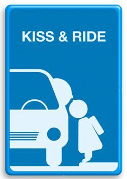Een KISS & RIDE STROOK is een zone waar ouders stoppen met de wagen om er hun kinderen af te zetten.