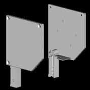 SolidScreen XS 75 Voor de SolidScreen XS 75 kunnen de kap en kapsteunen van screen 75 ZONDER AS worden gebruikt (zie hoofdstuk Screens 75) : Kapsteunen 75 schuin zonder as 4452 35/3- Kapsteunen 75