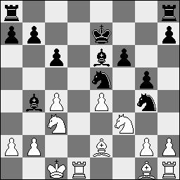 ..De4 31.Td8 Txd8 32.Dxd8+ Kh7 33.e6 1-0 Wit : Lodewijk Prins Zwart : Alexander Kotov 1.d4 Pf6 2.c4 d6 3.Pc3 e5 4.dxe5 dxe5 5.Dxd8+ Kxd8 6.Lg5 Le7 7.Pf3 Pbd7 8.Lh4 c6 9.O-O-O Pg4 10.Lg3 f6 11.