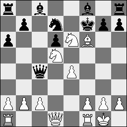 12...Kxe6 13.Lc3 Pf6 13...Kf7 14.Dh5+ g6 15.Df3+ Kg8 16.Pf6+! 14.Lxf6 gxf6 15.Pb6 Dc6 16.Pxa8 Le7 17.a4 b6 18.Dd5+ Kd7 19.Ta3 Ld8 20.Pxb6+ [...] InvalidMove 20...Lxb6 21.