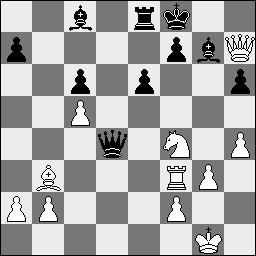 Dd3 gevolgd door Kg3 hier won. Na de tekstzet maakt zwart remise: 46 Da5! Vooral geen 1..Dc1 of 1..Dc3 waarna 2.Ke2 wint. Nu kan zwart na 2.Ke2 een schaakje op de diagonaal a6-f1 geven.