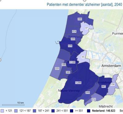 Thuiswonende mensen met dementie Aantal per