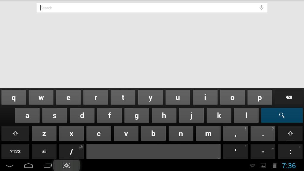 2. Configurarea monitorului 2.4-3 Căutare Google 1. Faceţi clic pe pictograma de pe Home Screen (Ecranul principal). Se afişează tastatura pe ecran. 2. Introduceţi un cuvânt cheie sau text în caseta URL.