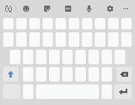 Basisfuncties Tekst invoeren Toetsenbordindeling Er verschijnt automatisch een toetsenbord wanneer u tekst ingeeft om berichten te versturen, notities te maken en meer.