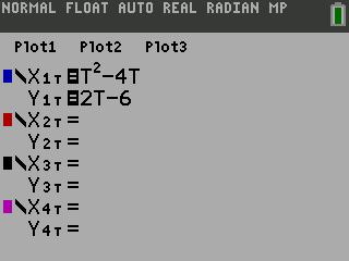 t) t 4t Stap 1: Kies in het MODE menu op de derde regel RADIAN en op