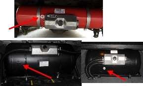 Additionele installatie instructies voor LPG Cilindertanks en Cilinder damptanks: Een cilindertank dient onder de juiste hoek te worden gemonteerd, zodat de afname en de 80%- vulstop van de tank goed