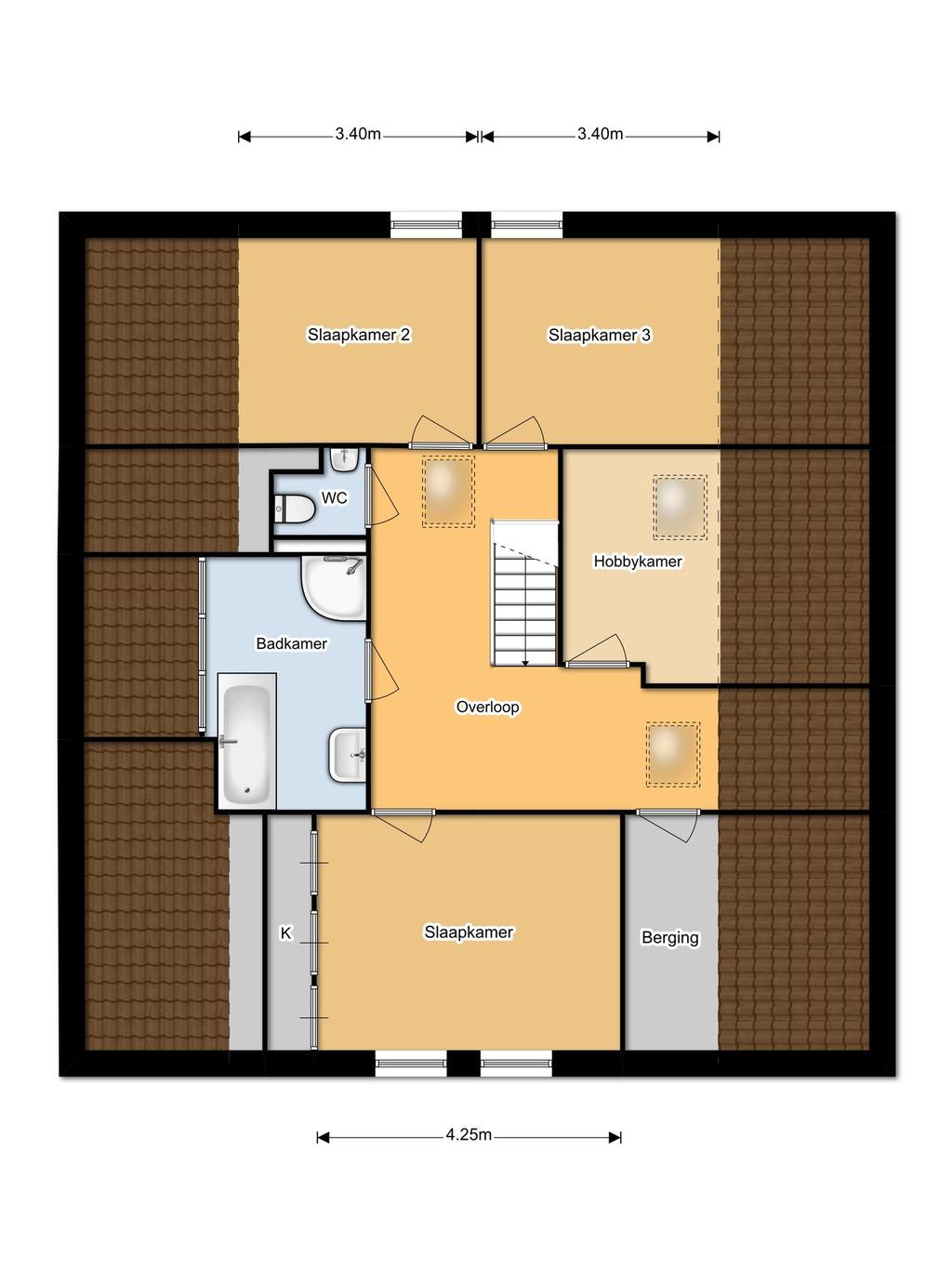 Plattegrond 1e Verdieping