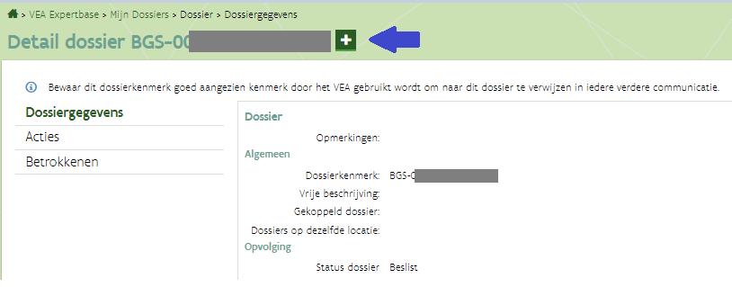 Hoe kan ik de tabel inputstromen overmaken? Meld aan in ExpertBase. Ga naar het detail van uw dossier, door in het scherm Mijn dossiers op het dossiernummer te klikken.