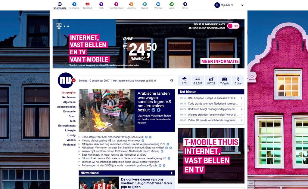 Middels drie above the fold -displayformaten wordt jouw boodschap overgebracht aan de TVGids.nl-bezoeker.