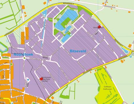 Bijlage 2: Kaart van de BI-zone Bedrijventerreinen Roden als bedoeld in artikel 1, onderdeel a, van deze verordening. Het gebied Bedrijventerreinen Roden wordt omsloten door de onderstaande straten.