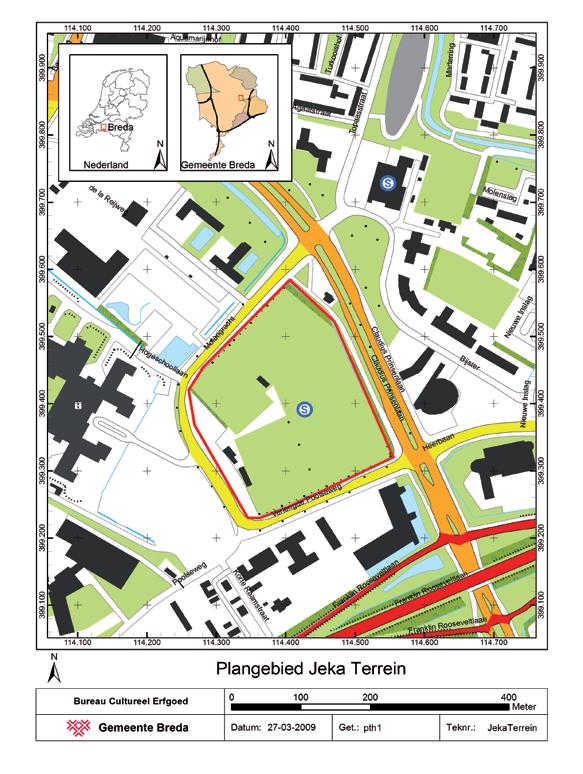 2 Ligging en aard van het terrein Het plangebied ligt aan de Claudius Prinsenlaan gelegen ten oosten van het centrum van de Gemeente Breda.