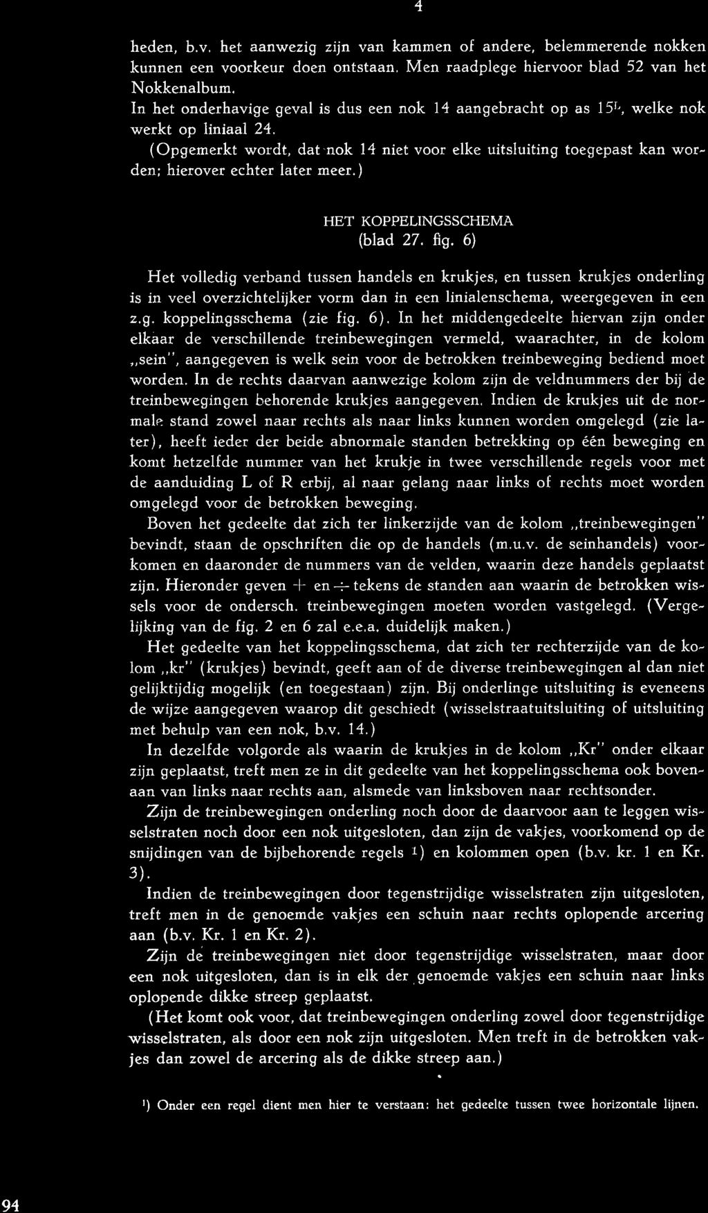 (Opgemerkt wordt, dat'nok 14 niet voor elke uitsluiting toegepast kan worden; hierover echter later meer. ) HET KOPPELINGSSCHEMA (blad 27. frs.