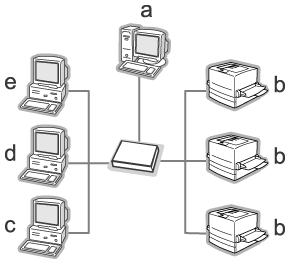 EpsonNet WebManager en de webbrowser worden op verschillende computers uitgevoerd U moet EpsonNet WebManager installeren op de server en de webbrowser op de clientcomputers.