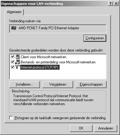 1. Klik op Start, ga naar Settings (Instellingen) en klik op Network and Dial-up Connections (Netwerk- en inbelverbindingen).