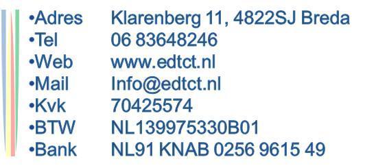 Algemene Leveringsvoorwaarden Breda, 3 maart 2018 Artikel 1. Definities 1. Aanbieder: Edwin Dekkers, Training, Coaching & Teamontwikkeling, hierna aan te duiden als EDTCT 2.