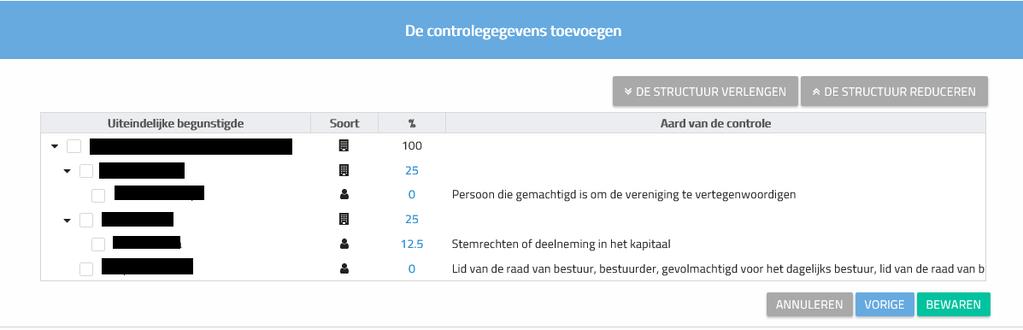 Vink de overeenkomstige vakjes aan en klik op "Bewaren" om de bewerking te valideren.