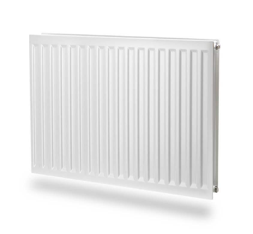 paneel - plint Hygienic Paneelradiator vervaardigd uit koudgewalst kwaliteitsplaatstaal DC01 volgens PN-EN10130, met geprofileerde voorplaat, zonder convectielamellen.