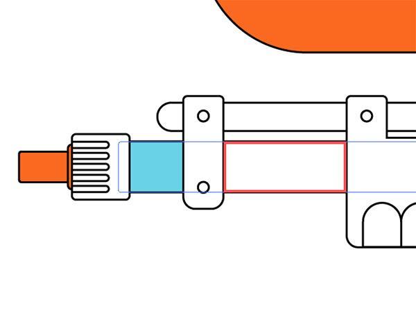 Deselecteer alles, kies dan de eerste kleur uit de tijdelijke snijvormen met het Eyedropper-gereedschap.