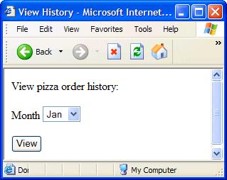 SQL Injection Example View pizza order history:<br> <form method="post" action=".