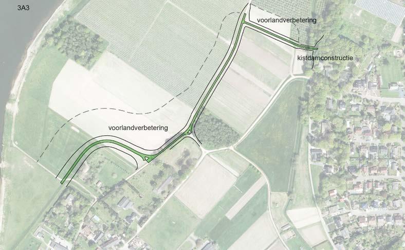 3.6.1 Effectbeoordeling alternatief 3A3 Figuur 24 Ruimtebeslag 3A3 De effecten zijn grotendeels gelijk als beschreven bij alternatief 3A2.