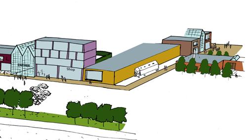 Wonen op het zuidwestelijke bouwblok Hoogte max 5 lagen Op het bouwblok ruimte voor appartementenstrip aan westzijde