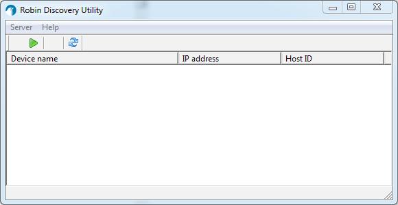 gf14 Windows gebruikers: Kopieer de Robin Discovery Utility software naar een PC die met het netwerk is verbonden. Start de Robin Discovery Utility software (dubbelklik op het onderstaand icoon).