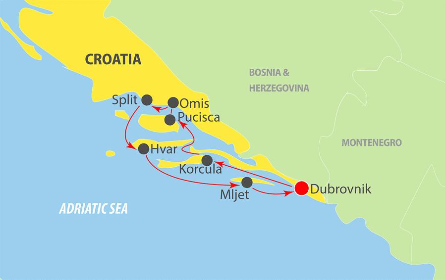 Dag 1: Dubrovnik (zaterdag) Deze cruise vertrekt vanuit de haven van Dubrovnik.