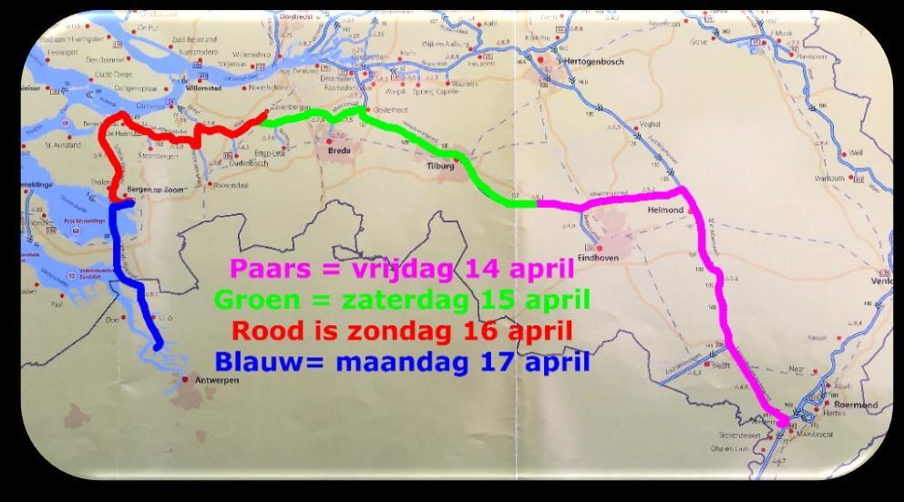 Met Pasen zonder liggeld van Wessem naar Antwerpen op 14, 15, 16, en 17 April 2017 Boot en bemanning: Brasseur :