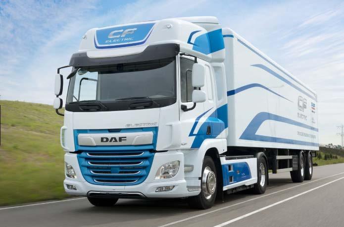 DAF CF Electric Technische specificaties Gewicht trekker: 9.700 kg Elektromotor: 210 kw Koppel: 2.