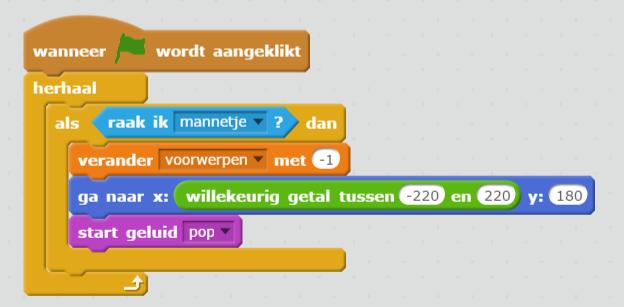 Afhankelijk van het bereikte level, moeten de voorwerpen met een bepaalde snelheid vallen.