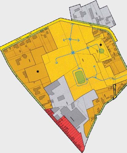 Het bestaande BPA Kazand-West bestrijkt een gebied van 16 ha 62 a en 44 ca zone 1: gesloten bebouwingszone zone 2: open en halfopen bebouwingszone zone 3: nieuwbouwzone zone4: zone voor handel,