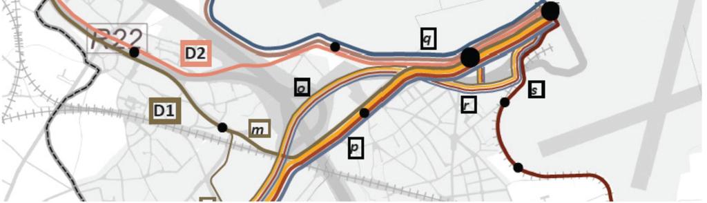 via de Woluwelaan en de koker onder de R0; D3: Een deeltracé via de Luchthavenlaan en parallel gebundeld met de E19; en D4: Een deeltracé via de