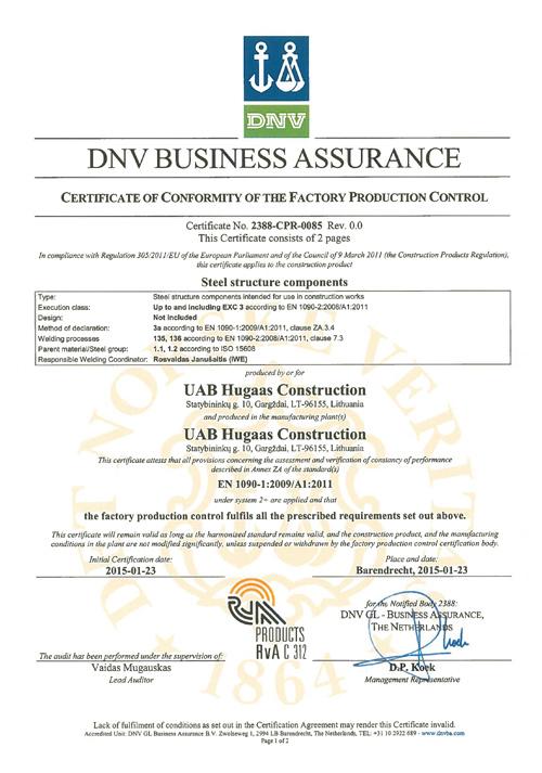 Inleiding 2 FPC certificatie van bedrijven volgens EN1090-1 n