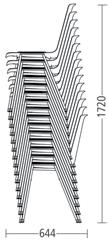 Kleuren kunststof zitschaal: Mogelijke posities van de zitschalen en tafelbladen: (bij alle modellen vrij te kiezen) Traversebank 6610 6619: Frame en middensteun plaatstaal, vilten glijders.