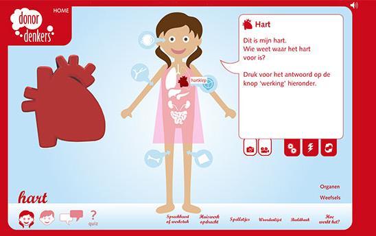 Opties om registratie/donatie te verbeteren Donor educatie voor basis- en voortgezet onderwijs Lespakket Donordenkers