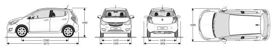 Opel KARL Opel Belgium kan niet verantwoordelijk gesteld worden voor eventuele drukfouten. De hier gepubliceerde gegevens zijn de meest recente op het ogenblik van het ter perse gaan.