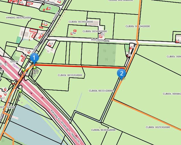 Bijlage 1 Kaart met daarop pad en voorzieningen Nr.