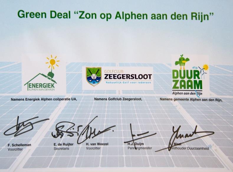 Zon op Alphen: Greendeal overeengekomen met Gemeente en
