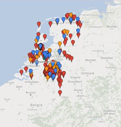 EVOLUTIE OOK DUIDELIJK ADV AANTAL NIEUWE COOPERATIES PER SECTOR 1990-2012 (NEDERLAND)