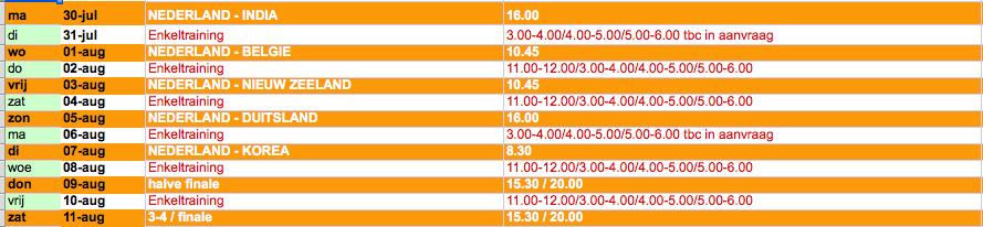 OMVANG NL COMPETITIE 1 WEDSTRIJD PER WEEK