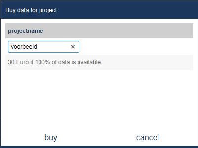 Vul een projectnaam in en klik op buy. Klik op Project request.