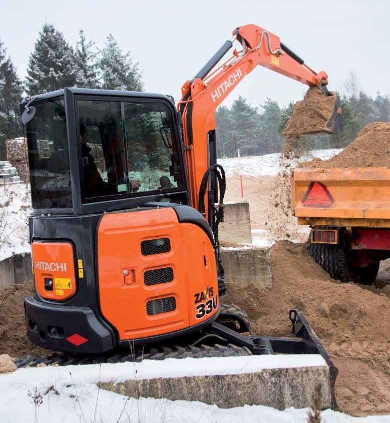 ZX33U-5 PRESTATIES Net als alle nieuwe ZAXIS-modellen biedt de serie minigraafmachines een hoge productiviteit en lagere bedrijfskosten.